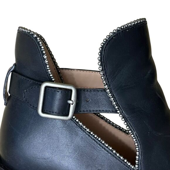 Coach Black Ankle Boots with Silver Accents - Picture 6 of 12